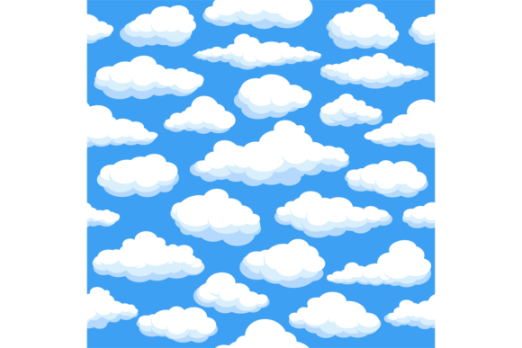 Download Fluffy Clouds Seamless Pattern. Cartoon - Seamless pattern Collection