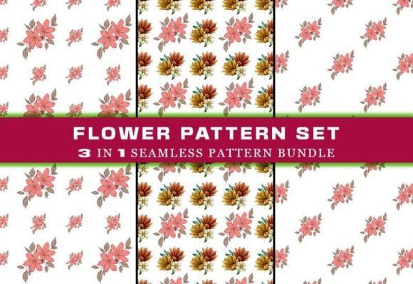 Download Summer Flower Seamless Pattern Set - Seamless pattern Collection
