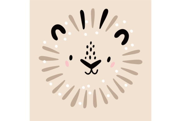 Download Cute Lion Portrait. Safari Animal Print - Premium Resources