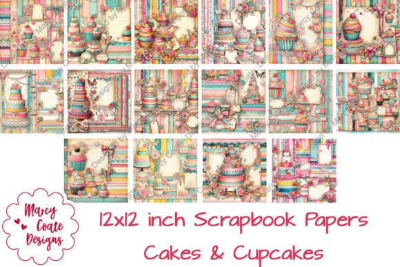 Download Cakes &amp; Cupcakes 12x12 Scrapbook Papers - Cup Collection