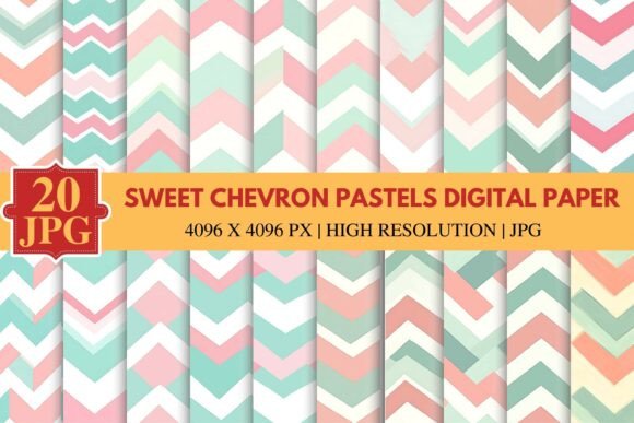 Download Sweet Chevron Pastels Digital Paper - Sweet Collection