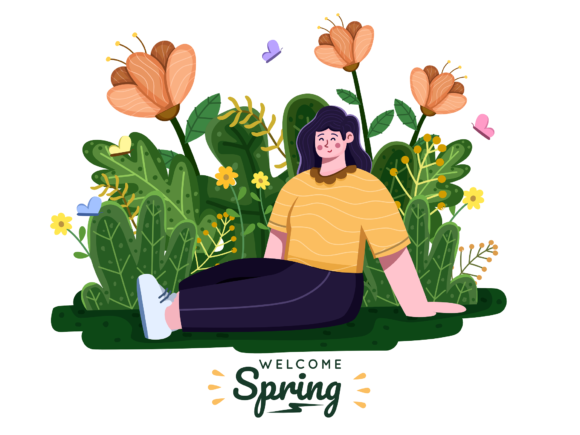 Download Person Enjoy Spring Seasons Vacation - Spring Collection