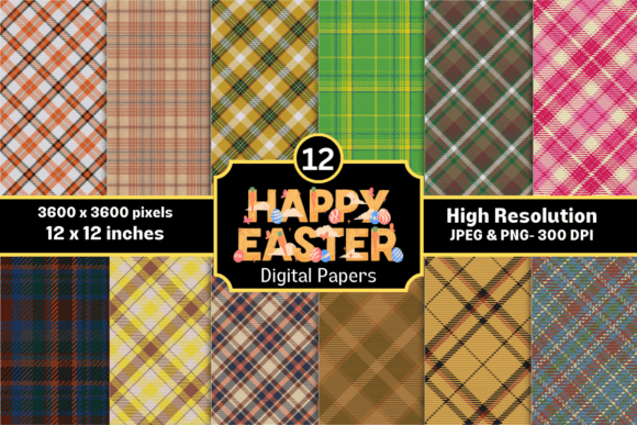 Download Easter Spring Plaid Digital Papers - Spring Collection
