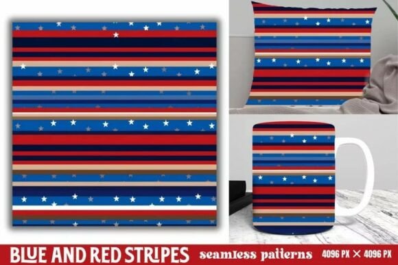 Download Blue and Red Stripes Seamless Pattern - Seamless pattern Collection
