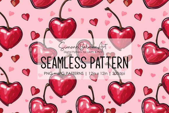 Download Cherry Hearts Seamless Pattern - Seamless pattern Collection