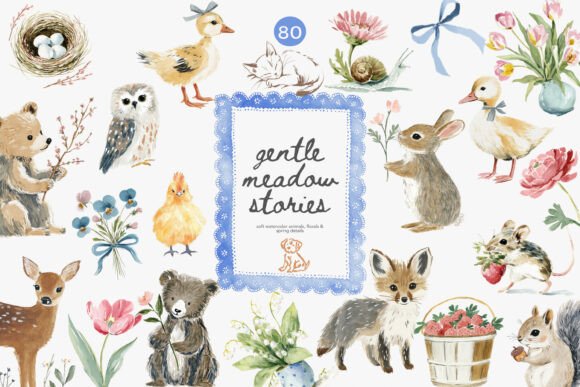Download Watercolor Spring Nursery Clipart Set - Premium Resources