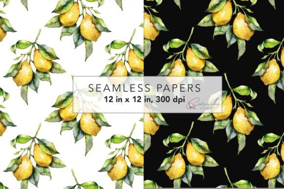 Download Lemons Seamless Patterns - Seamless pattern Collection