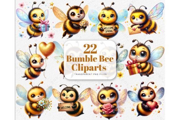 Download Kawaii Spring Bumble Bee PNG Cliparts - Spring Collection