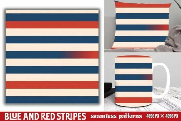 Download Blue and Red Stripes Seamless Pattern - Seamless pattern Collection