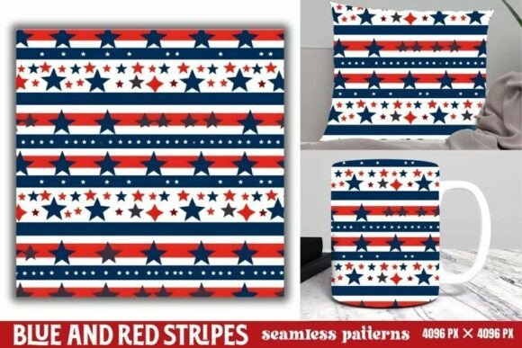 Download Blue and Red Stripes Seamless Pattern - Seamless pattern Collection