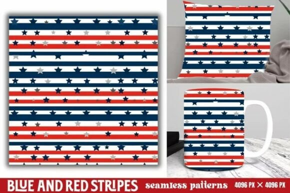 Download Blue and Red Stripes Seamless Pattern - Seamless pattern Collection