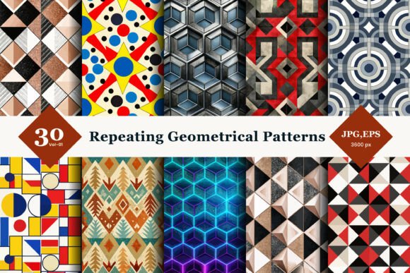 Download Repeating Geometric Seamless Patterns 01 - Seamless pattern Collection