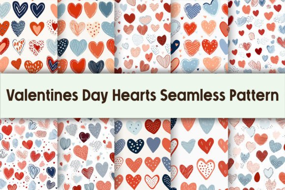 Download Valentines Day Hearts Seamless Pattern - Seamless pattern Collection