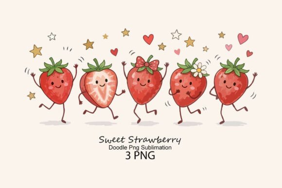 Download Sweet Strawberry Doodle Png Sublimation - Sweet Collection