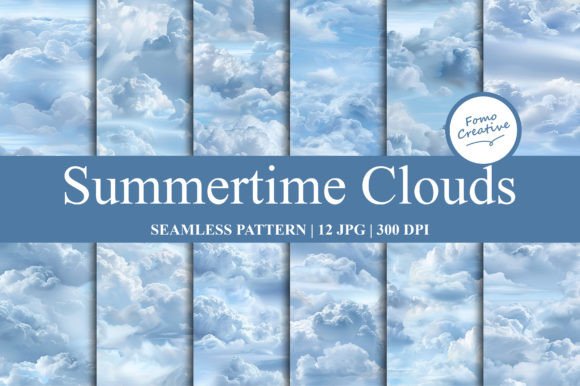 Download Summertime Clouds Seamless Pattern - Seamless pattern Collection