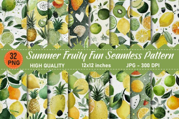 Download Summer Fruity Fun Seamless Pattern - Seamless pattern Collection