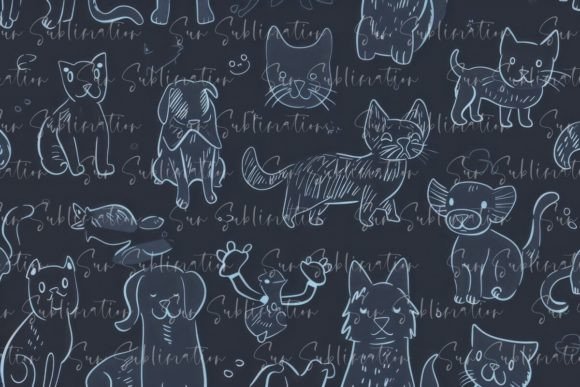 Download A Seamless Pattern with Pastel Blue Dog - Seamless pattern Collection