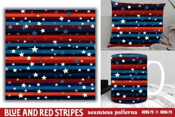 Download Blue and Red Stripes Seamless Pattern - Seamless pattern Collection