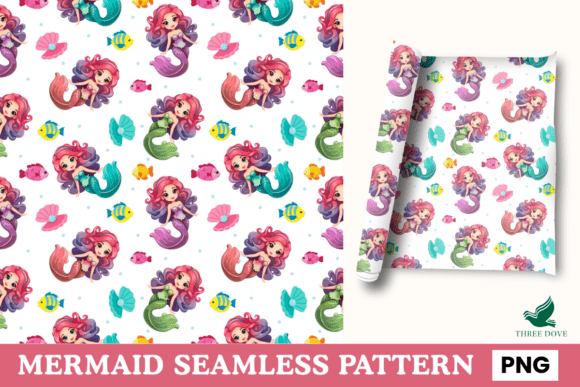 Download Mermaid Seamless Pattern - 05 - Seamless pattern Collection