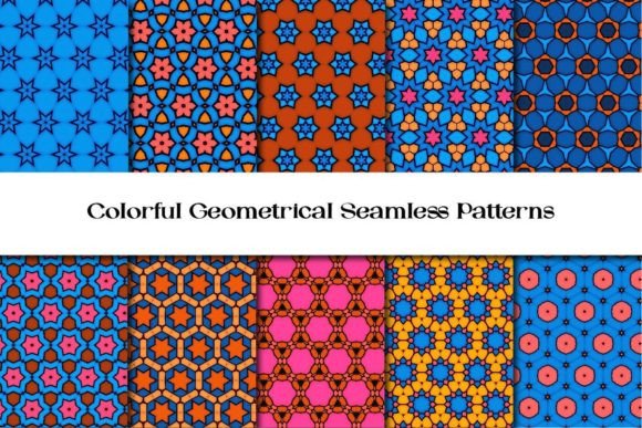 Download Colorful Geometrical Seamless Patterns Vol 7 - Seamless pattern Collection