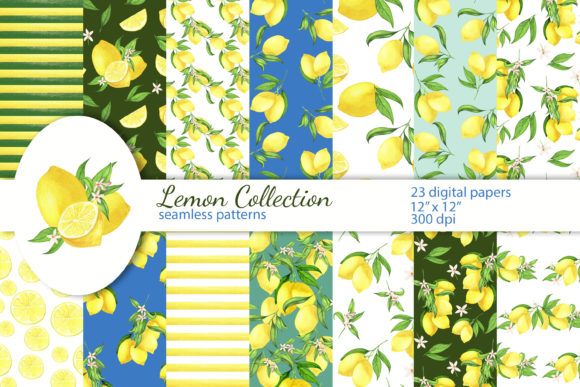 Download Lemon Digital Papers, Seamless Patterns - Seamless pattern Collection