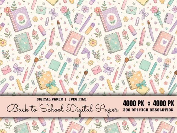 Download Cute School Supply Seamless Pattern - Seamless pattern Collection