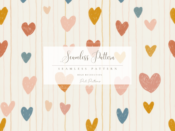 Download Cute Hearts Seamless Pattern PNG for Kids and Valentine Crafts - Seamless pattern Collection
