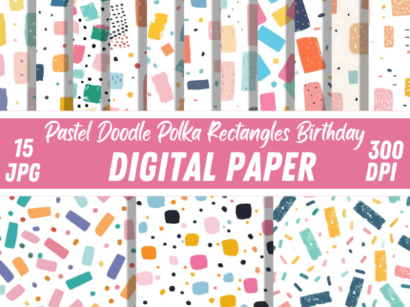 Download Doodle Polka Dots Rectangles Pattern - Dots Collection