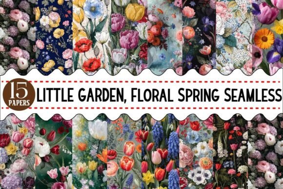 Download LITTLE GARDEN, Floral Spring Seamless Pa - Spring Collection