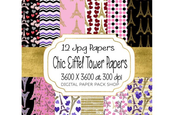 Download Eiffel Tower Seamless Pattern Papers - Seamless pattern Collection