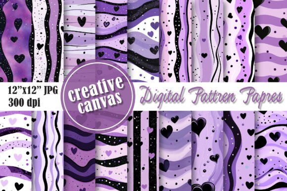 Download Purple Hearts Seamless Pattern Bundle - Seamless pattern Collection