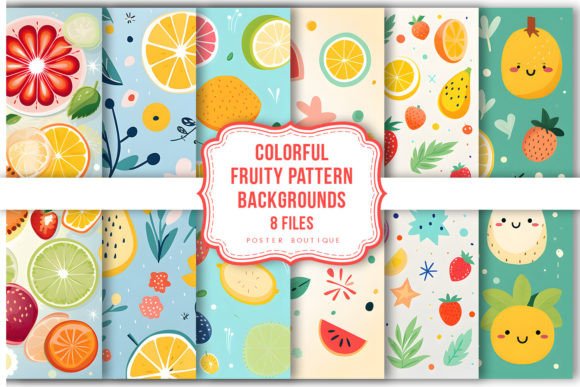 Download Colorful Fruity Pattern Backgrounds Pack - Fruity pattern Collection