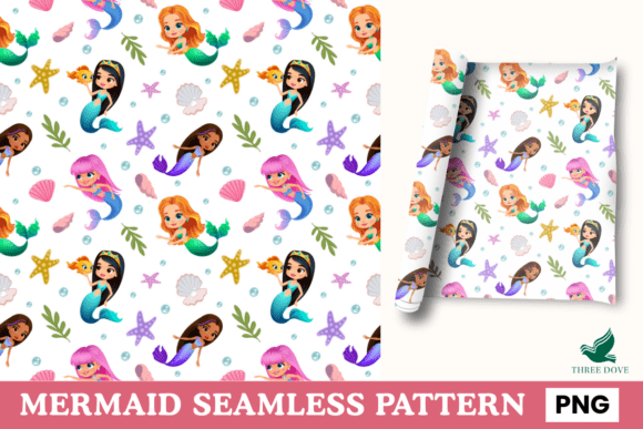 Download Mermaid Seamless Pattern - 01 - Seamless pattern Collection