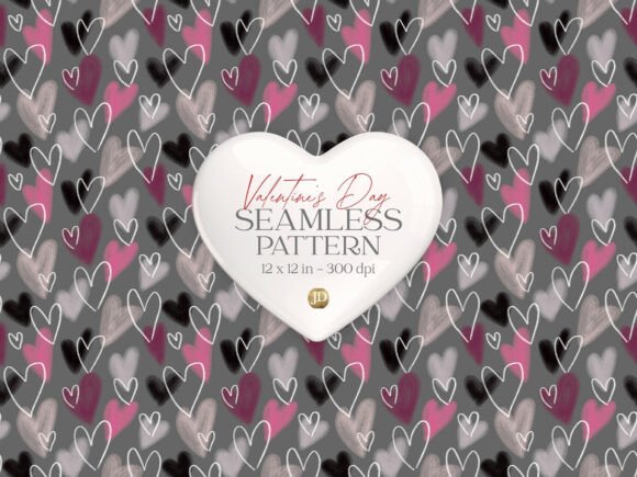 Download Chic Gothic Pink Hearts Seamless Pattern - Seamless pattern Collection