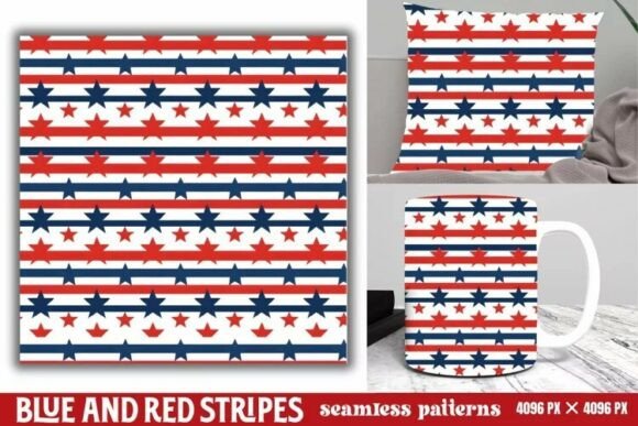 Download Blue and Red Stripes Seamless Pattern - Seamless pattern Collection