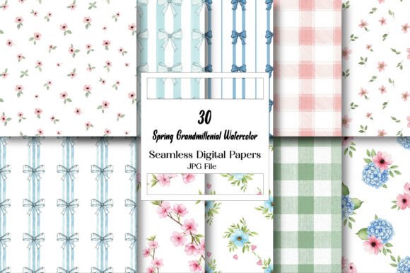 Download Spring Grandmillenial Watercolor Digital - Spring Collection
